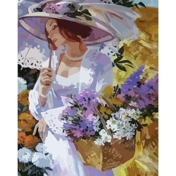 

paintings gatyztory 60x75cm frame diy painting by numbers figure hand painted oil paint for home decor art