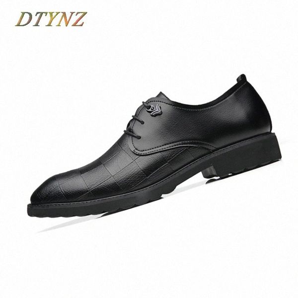 

dtynz modern business leather shoes men formal breathable shoes new 2018 autumn wedding non slip outsole hard wearing footwear k1gc#, Black