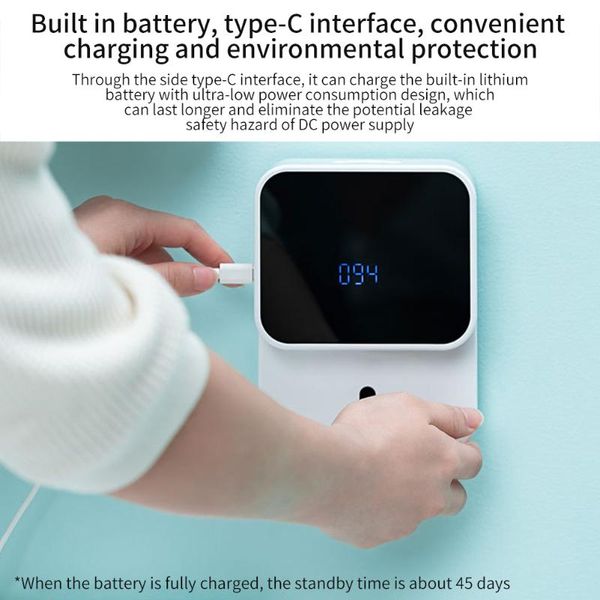 

led display rechargeable 280ml home l wall mounted ir sensor large capacity bathroom soap dispenser touchless automatic