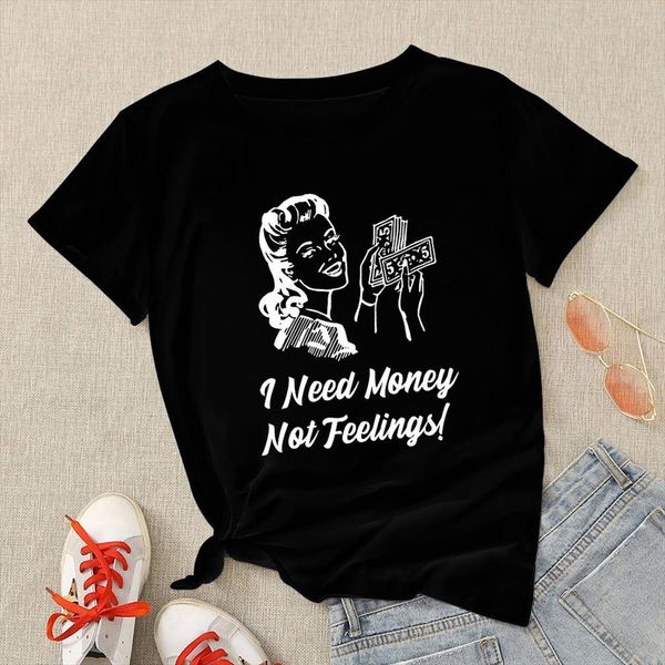 

harajuku series style and women mens t shirts i need money not feeling letter printed green modern loose summer, White;black