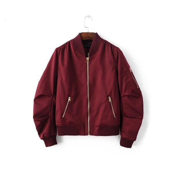 

thin zipper women's jacket color autumn outdoor solid panel stand collar short versatile, Black;brown