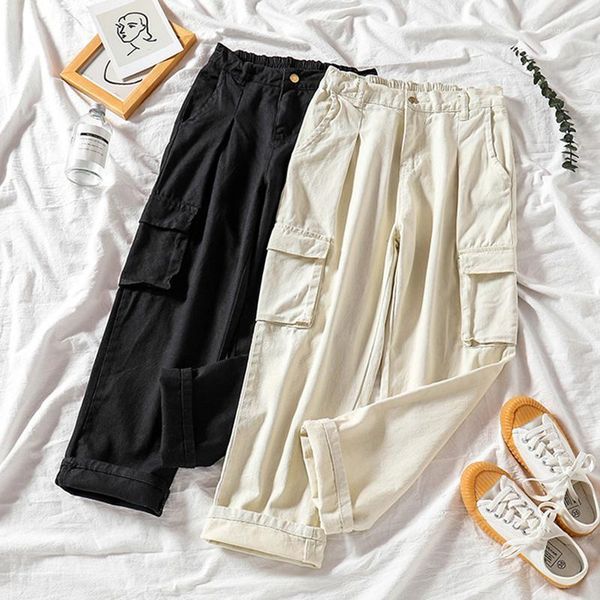 

women's jeans streetwear cargo woman plus size pockets boyfriend mom ladies women black straight pants denim mujer1, Blue