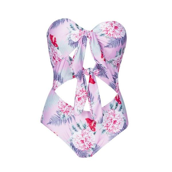 

2021 new european and american printed one - piece tights swimsuit cute multicolor ladies swimwear