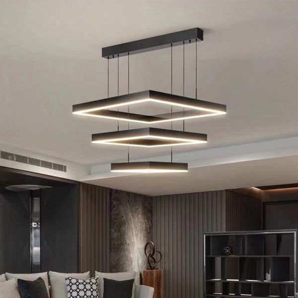 

pendant lamps modern minimalist living room chandelier atmospheric bedroom dining square nordic led ceiling kitchen lamp