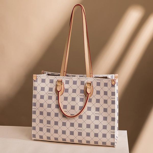 

evening bags luxury printed color matching shopping bag women's fashion tote handbags large capacity one-shoulder