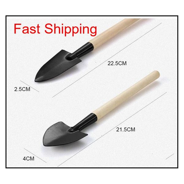 

1 set=3 pcs mini garden plant tools small shovel rake spade wood handle metal head potted tools k qyllof homes2007