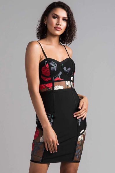 

black flower malha mini rayon bandage day dressed as a summer party ogax, White