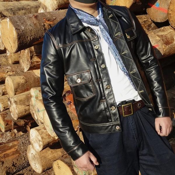 

men's leather & faux double cowboy: half type ii, the other storm rider, Black