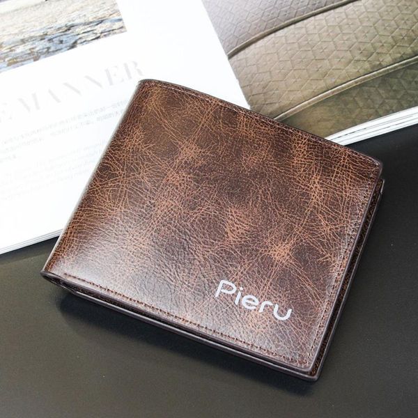 

wallets vintage short for men leather bifold mens wallet slim front pocket purse male business card holders pu money bag, Red;black