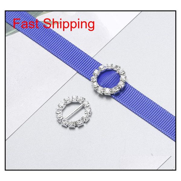 

20mm round rhinestone crystal buckles 14mm bar invitation ribbon chair covers slider sashes bows bu qylcfk dh_seller2010, Silver