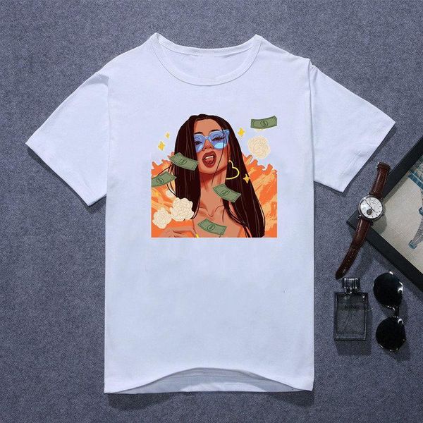 

black girl make money not friends tshirt ladies harajuku melanin shirt women vogue t shirt hipster letters streetwear, White