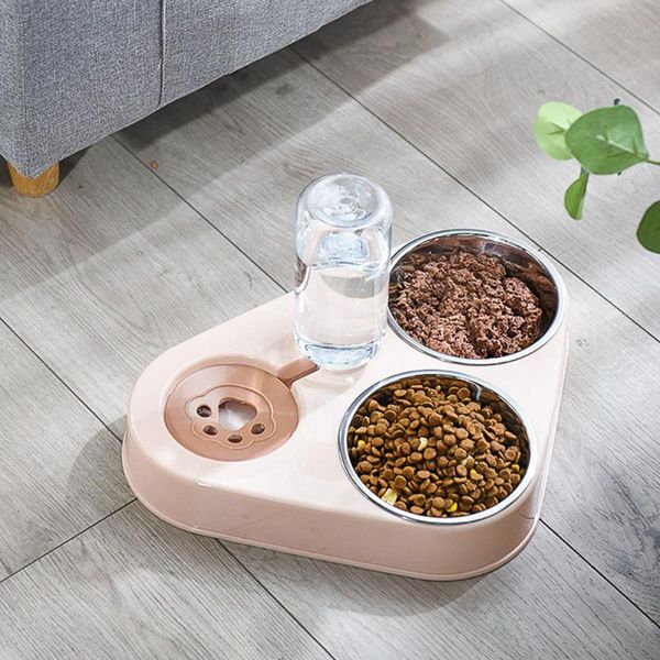

cat bowls & feeders 500ml pet automatic feeder dogs food water dispenser bottle double drinking stand dish fountain pets accessories