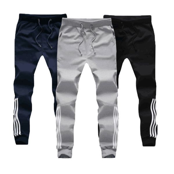 

m-5xl large size baggy cotton sweatpants male joggers striped 2021 new fashion tracksuit bottoms mens pants gyms clothing kzav, Black