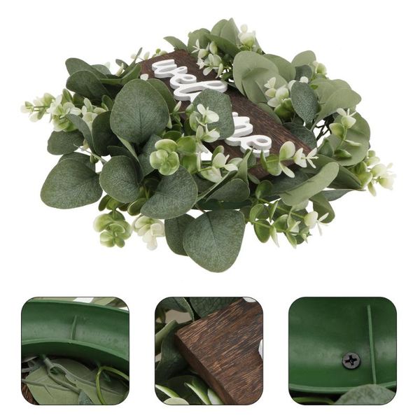 

1pc simulation eucalyptus garland decorative hanging wreath door garland (green)