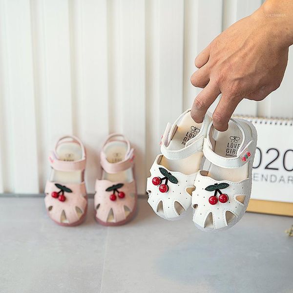 

sandals girls lovely cherry baby shoes fashion children's beach non-slip kids sandals1, Black;red