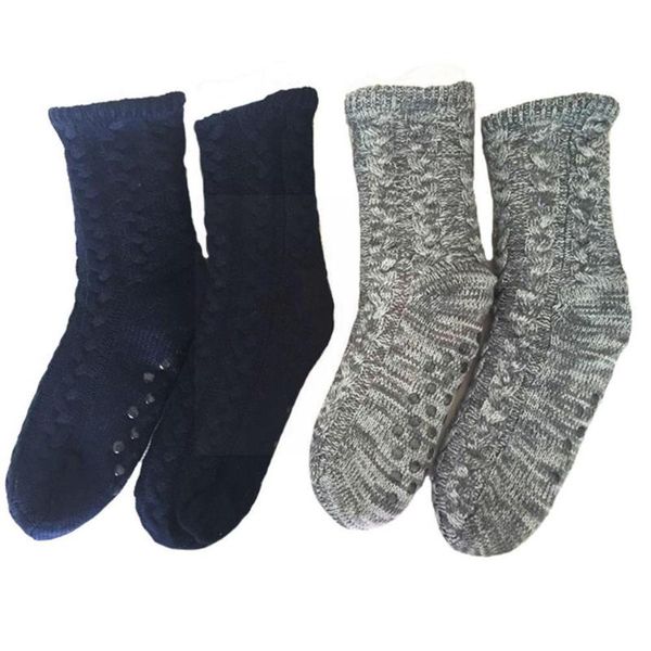 

men's socks winter indoor floor sock thick warm cotton lined fleece thermal for men 2021 fluffy non-slip carpet u1s2, Black