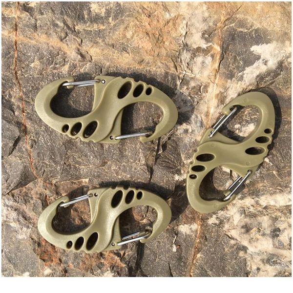 

30pcs mini plastic hollow climbing carabiner clip dual release buckles molle tactical backpack bag edc tools camping acc jllkjw