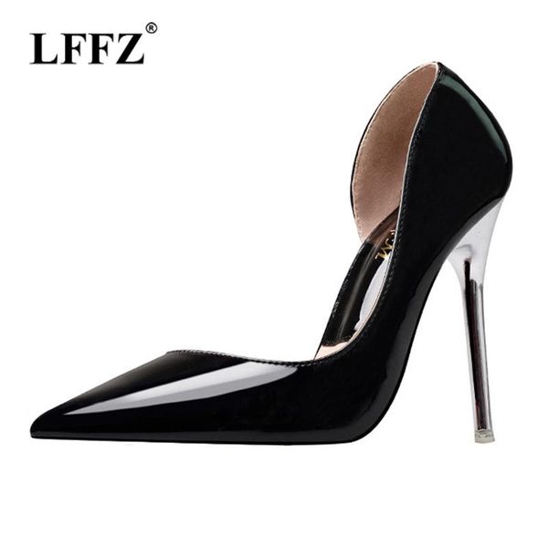 

dress shoes lzzf fashion 10cm wedding office shose women high heels modis black pointed toe elegante ladies pumps silver woman