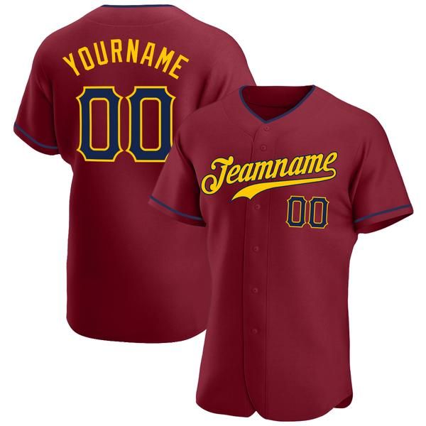 

custom crimson navy-gold authentic baseball jersey, Blue;black