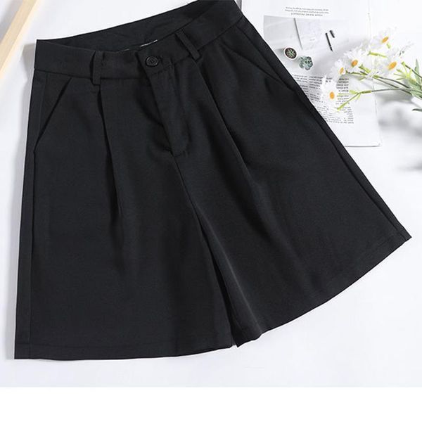 

women's shorts 2021 fashion casual simple commuting of harajuku summer loose straight high korean version waist mujer, White;black