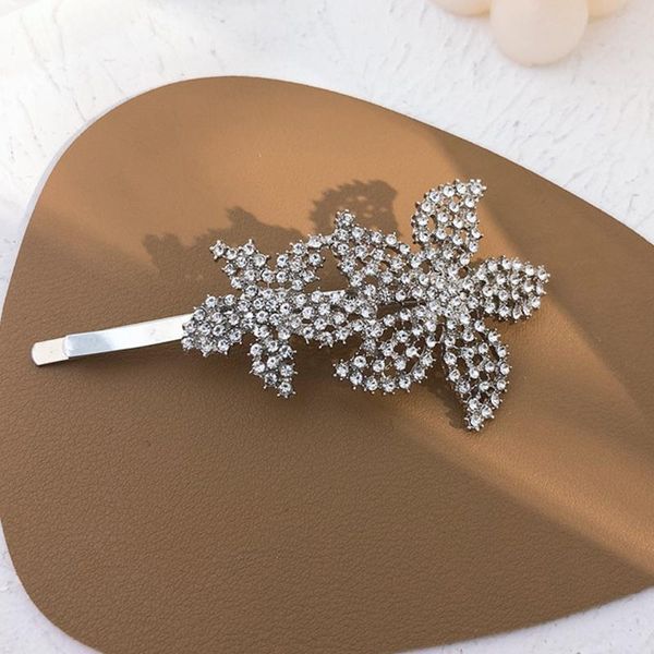 

hair clips & barrettes korean vintage crystal flower hairpin metal for women girl elegant accessories side gifts 2021, Golden;silver