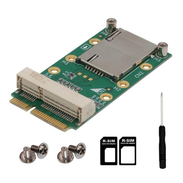 

computer cables & connectors mini pcie adapter with sim card slot for 3g/4g module wwan hspa modem lte gps desklaptop