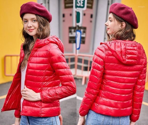 

down coat female jacket women winter warm ultra light jacket thin brand 90% white duck parka ultra-light down elegant s18100101, Black