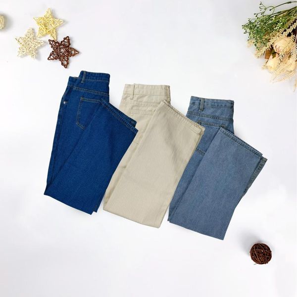 

women's jeans icclek pants female large size boyfriend jean women casual high waist mom 2021 stright trousers, Blue