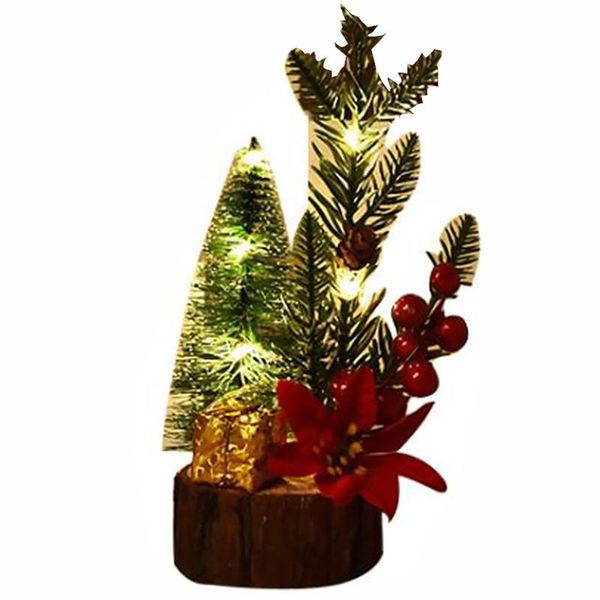 

christmas decorations tree led luminous wooden bottom deskmini