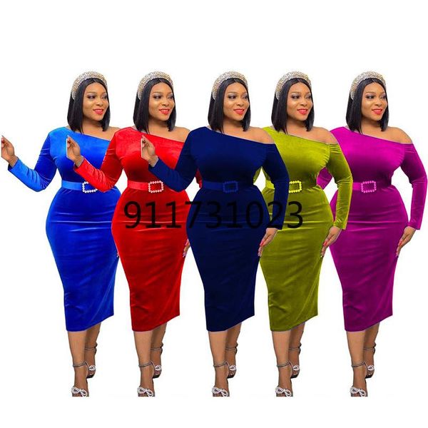 

ethnic clothing 2021 summer african women long sleeve polyester solid color dress dresses for clothes, Red