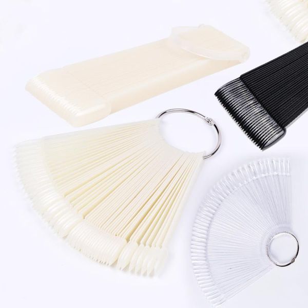 

nail art kits 2021 natural clear black color card tips display false nails round fake chart with ring acrylic design tools