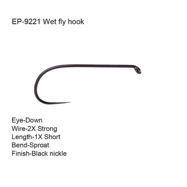 

eupheng plus 25pcs 50pcs ep-9221 competition barbless wet hooks no barb black nickle fishing hooks for dry flies new