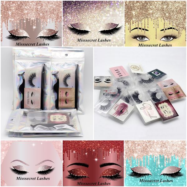 Kostenlose individuelle Logo-Nerzwimpern mit selbstklebendem Kleber, Eyeliner-Pinzetten-Set, 3D-Faux-Nerzwimpern, handgefertigt, natürlicher Look, dicke lange falsche Wimpern