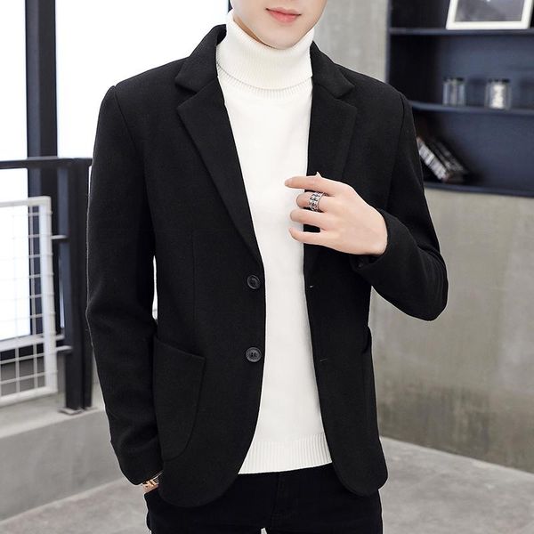 

men's suits & blazers dyb&zacq black professional office cardigan suiting coat autumn/winter plain business blazer 2021 pocket jacket 4, White;black