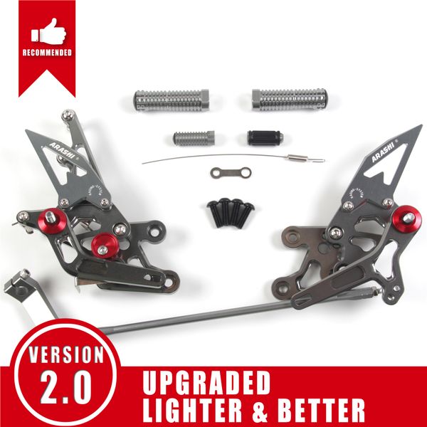 

arashi ( version 2.0 ) adjustable rearsets footrests footpegs foot peg motorcycle for yamaha fz1Â 2006 - 2016 / fz8Â 2010 - 2013 (non-abs)