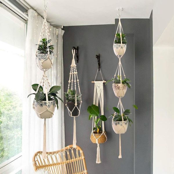

other garden supplies hanging plant handmade macrame hanger flower pot planter wall decor courtyard basket