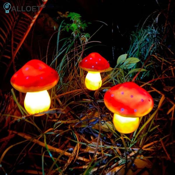 

lawn lamps 1 set solar mushroom stake lights led outdoor lamp decorative ground plug for garden yard