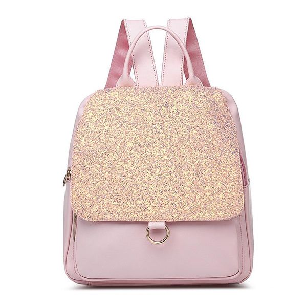 

backpack style sewing women's fashion pu solid color travel bag