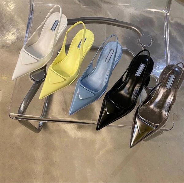 

classic women dress shoes fashion good quality brand leather high heel weding shoe female designer sandals ladies comfortable casual party p, Black