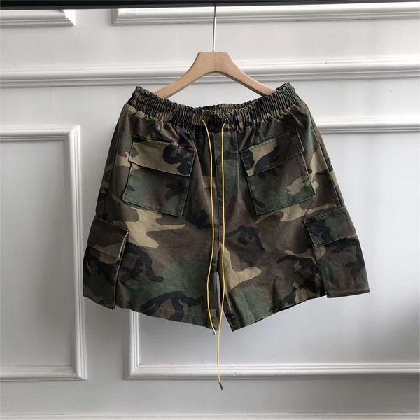 

2021 new summer style camouflage shorts men women multi-pocket cargo shorts breechcloth, White;black