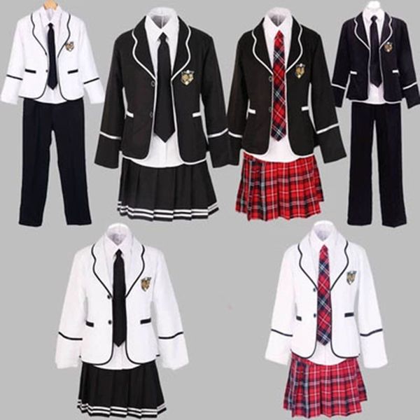 

st uniform scolar d manga longa para studants, conjunto uniform stilo japonÃªs coria do sul mninos studants 608q, Black;white