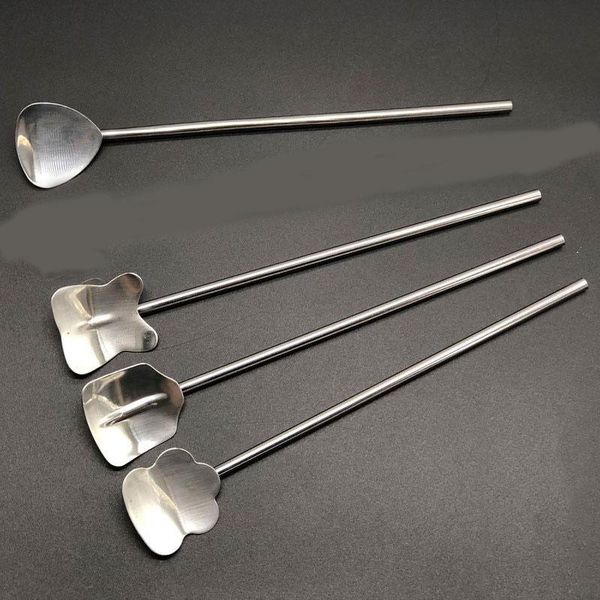 

drinking straws creative reusable spoon stainless steel straw cocktail stirring bar milk coffee tools