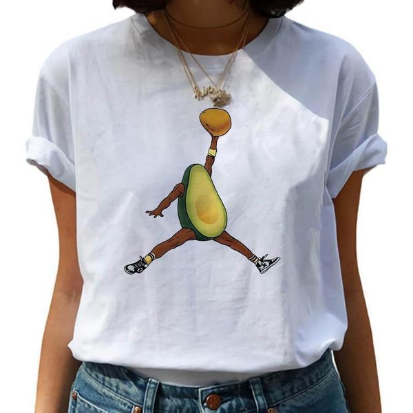 

avocado vegan women's t-shirt kawaii harajuku graphic t-shirt short sleeve cute 90s t-shirt fashion grunge tee female, White