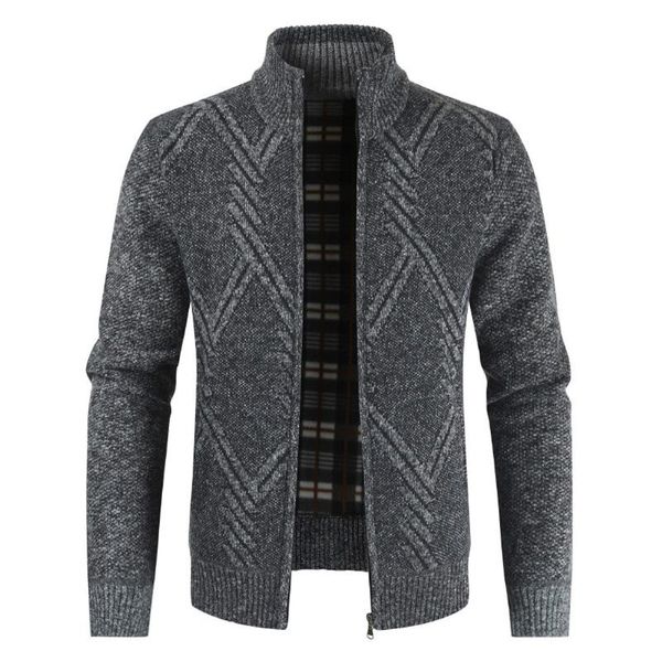 

2021 winter sweater coat men casual fashion cardigan stand collar men sweater gray jacket homme 2021, White;black