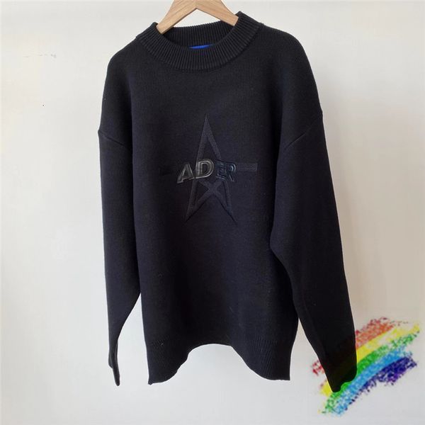 

2021 new fw adererror sweater men women five-pointed star leather patch embroidered ader error hoodie sweatshirts 7p5m, White;black