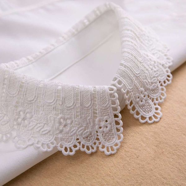 

chiffon children's new hollow false white shirt decorative collar, Blue;black