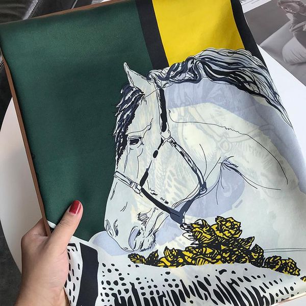 

scarves summer silk scarf 90*90cm designer 100 % natural mulberry* square twill hand rolled bandana, Blue;gray
