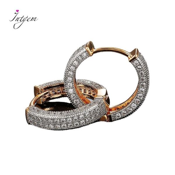 

hoop & huggie luxury women small earrings dazzling micro paved cz stones versatile female accessories fashion jewelry gift, Golden;silver