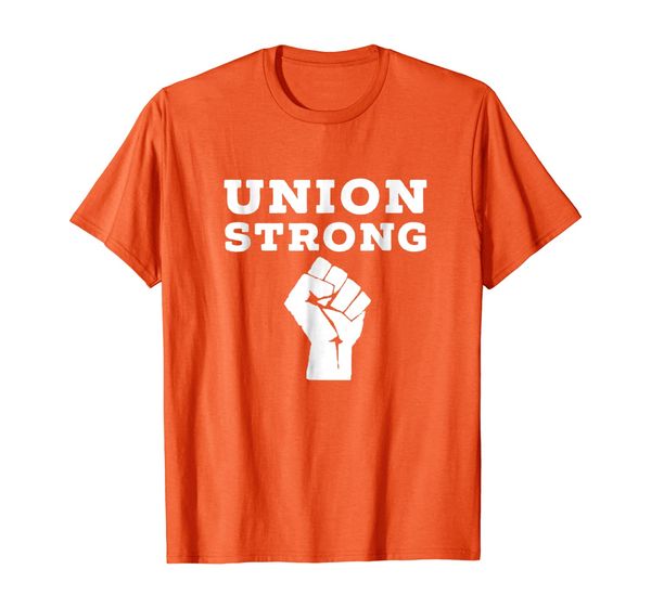 

union strong solidarity fist shirt tshirt, White;black