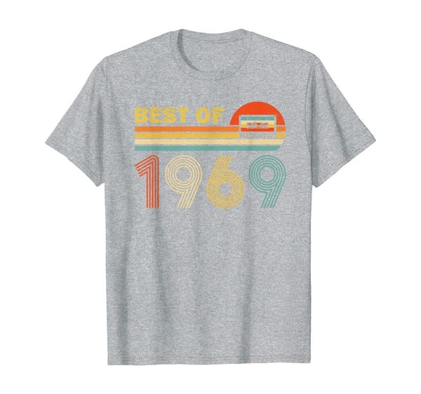 

50 years old t-shirt, made in 1969, vintage 50th birthday t-shirt, White;black